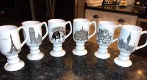 KAYSONS FINE STONEWARE CHINA - 6 PC. Pedestal Coffee Mugs - Picture 1 of 7