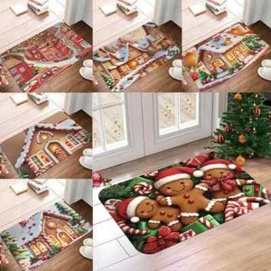 Christmas Carpet with Gingerbread Pattern Door Mat and Rug for  Living Room  - Picture 1 of 24