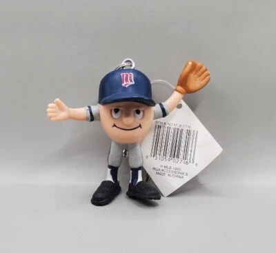 Vintage MLB Minnesota Twins 1993 Baseball Guy~ Bendy Clip On Keychain 3" tall - Image 1 of 4