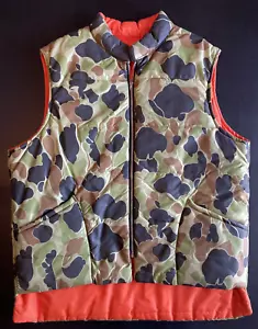 Vtg "American Field" Reversible Hunting Vest Camo Orange Size Large Made in USA - Picture 1 of 18