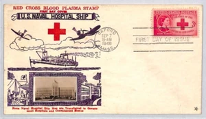 USA 1948 FDC AMERICAN RED CROSS Clara Barton *HOSPITAL SHIP* Cover BLOOD RC86 - Picture 1 of 8