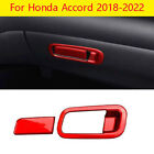 For Honda Accord 2018-2022 Glossy Red Co-Pilot Storage Box Handle Cover Trim 2Pc