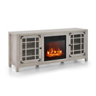 148Cm Storage TV Console with Fireplace Insert