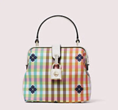 New Kate Spade The Remedy Bella Plaid Multi/Gold Top Handle Crossbody Bag Gift - Image 1 of 4