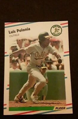 1988 Fleer LUIS POLONIA Baseball Card #292. OAKLAND ATHLETICS.  - Image 1 of 2