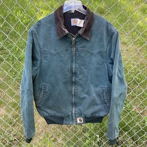 Vintage Carhartt J14 HTG Santa Fe Jacket Men's Large Tall Hunter Green 90s - Picture 1 of 19