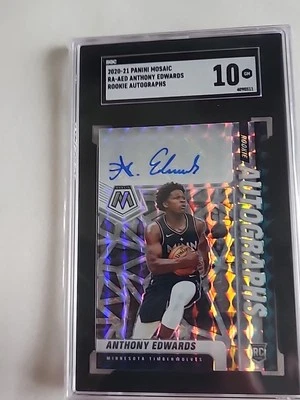 2020-21  Mosaic - Rookie Autographs Mosaic Anthony Edwards #RA-AED SGC 10 - Image 1 of 2