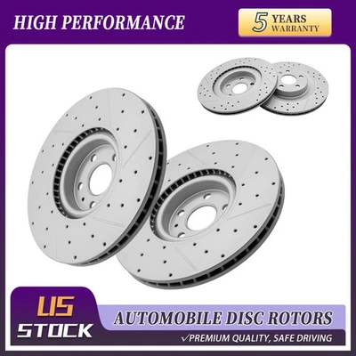 Front Rear Drilled Disc Brake Rotor For Volvo S60 S90 V60 V90 Volvo XC60 XC90 - Image 1 of 4