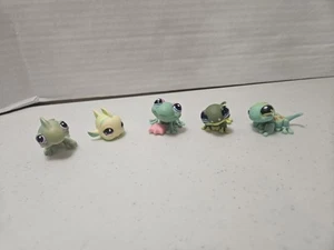 Littlest Pet Shop LPS Lizards Frogs Fish Reptiles Amphibians Figurine Lot of 5 - Picture 1 of 4