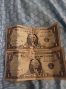 Two Series 1957 One Dollar Silver Certificates 1-RARE *STAR NOTE*  2-1957 B  - Picture 1 of 4
