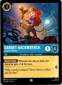 Gadget Hackwrench - Creative Thinker Azurite Sea 139/204 Disney Lorcana LP - Picture 1 of 2