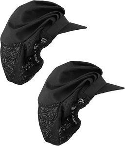 2 Pcs Black Chef Hats Kitchen Cooking Caps w/ Brim for Men & Women - Picture 1 of 5