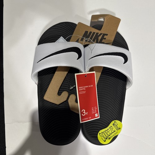 Scivolo Nike Kawa bambino bianco nero (819352 100) TAGLIA 3Y