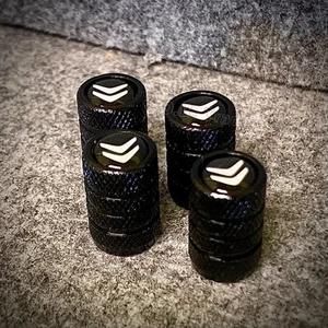 🇩🇪 4 Ventilkappen Citroën Schwarz Eloxiert Incl.Sofort Versand aus 🇩🇪 - Bild 1 von 4