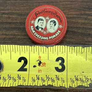 Vintage Werbedose Friseur Pomade Sweet Georgia braun Metall - Bild 1 von 4