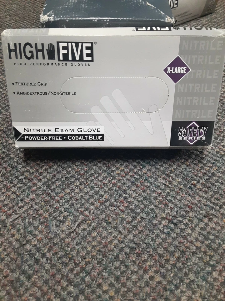 Перчатки экзаменационного класса High Five - XLarge - 100 карат - N274E - без порошка без латекса - Изображение 1 из 4