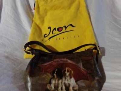 Cartera ICON Marrón/Multicolor Cuero Cavalier Perro Correa (Talla S) Foto 1 de 4