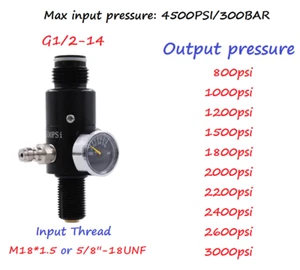 HPA 4500PSI Pressure Compressed Air CO2 Regulator Diving Cylinder Bottle Tank - Picture 1 of 20