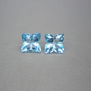 Natural Blue Topaz Fancy 10.50 CTS 2 PCS FANCY SHAPE NATURAL BRAZILIAN BLUE Gems - Picture 1 of 2
