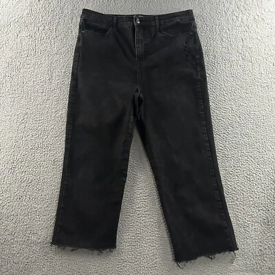 Pantalones de mezclilla para mujer Social Standard by Sanctuary negros talla 16 tiro alto cortos rectos Foto 1 de 4