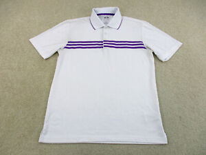 Adidas Polo Shirt Adult Small White Purple Golf Golfer Lightweight Rugby Mens A3
