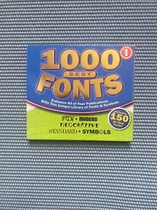 1000 Best Fonts CD – Decorative, Modern, Fun & Standard Fonts Library for Window - Picture 1 of 3