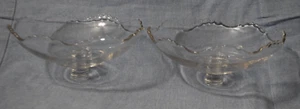 Vintage Pair Elegant Clear Glass Peg Leg Bobeches Cups for Taper Candle Holders - Picture 1 of 3