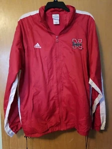 adidas rote Jacke NE Cornhusker MED weiß Ärmel 3-Streifen mit Logo - Bild 1 von 7