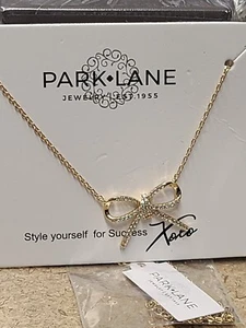 NWTPark Lane BALLERINA Silver Pave Crystal Bow Pendant Necklace Retail Value $68 - Picture 1 of 2