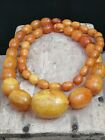 Vintage / Antique Graduated Baltic Amber Bead Necklace. Butterscotch. Swirl. 99g