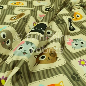 Fire Treated Velour Velvet Texture Upholstery Craft Fabric Multicolored Cats Pet - Picture 1 of 5