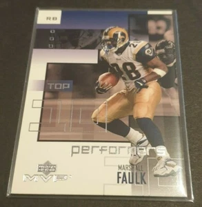 2002 MVP Marshall Faulk Performers Insert Card - St Louis Rams - Picture 1 of 1
