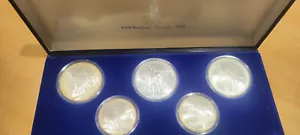 SET 5 MONEDAS de 10 y 5 RUBLOS RUSIA MOSCOW OLIMPIADAS 1980 EN ESTUCHE PLATA - Imagen 1 de 6
