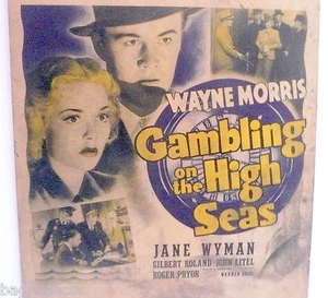 Tarjeta Widow 1940 original sin restaurar - JANE WYMAN - JUEGOS DE AZAR EN ALTA MAR - Imagen 1 de 2