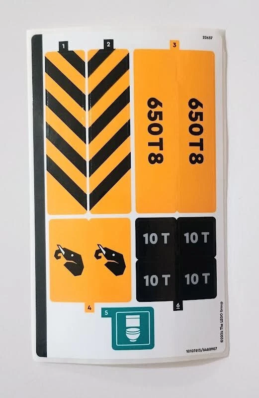 LEGO 60409 Grúa de Construcción Móvil Hoja de Pegatinas Originales - Calcomanías Auténticas Foto 1 de 1