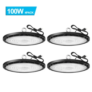 4Pcs 100W UFO LED High Bay Light Commercial Warehouse Factory Lighting Fixtures - Picture 1 of 14