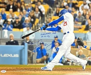 Tracy Thompson Signed 16x20 Dodgers Photo 'Walk Off HR 5/10/16' PSA 7A63915 - Picture 1 of 2