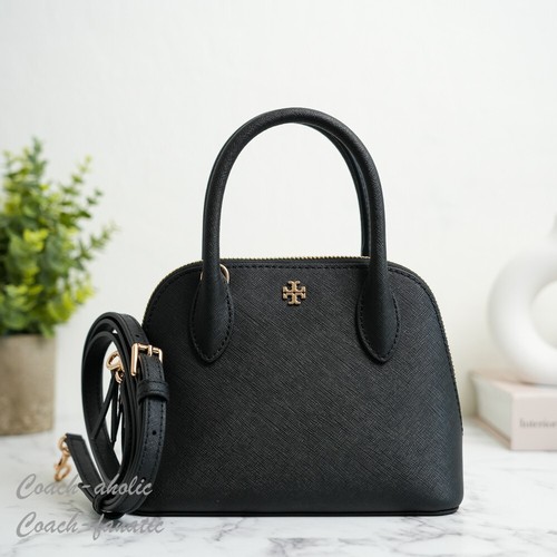 Borsa a tracolla Tory Burch Emerson Mini Dome nuova con etichette nera 159531