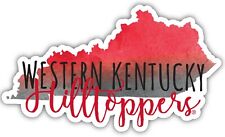 Western Kentucky WKU Hilltoppers State Shaped Watercolor Decals-Choose Your Size