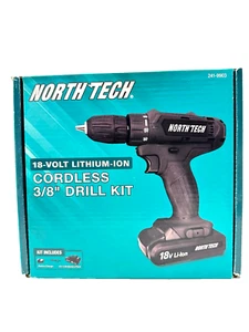 North Tech 18-Volt Lithium-Ion Cordless 3/8" Drill Kit Free Shipping - Picture 1 of 4