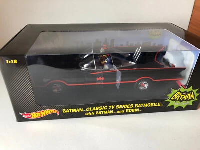 Hot Wheels Tv Series 1966 Batmobile with Batman and Robin 1:18  DJJ39 - Immagine 1 di 4