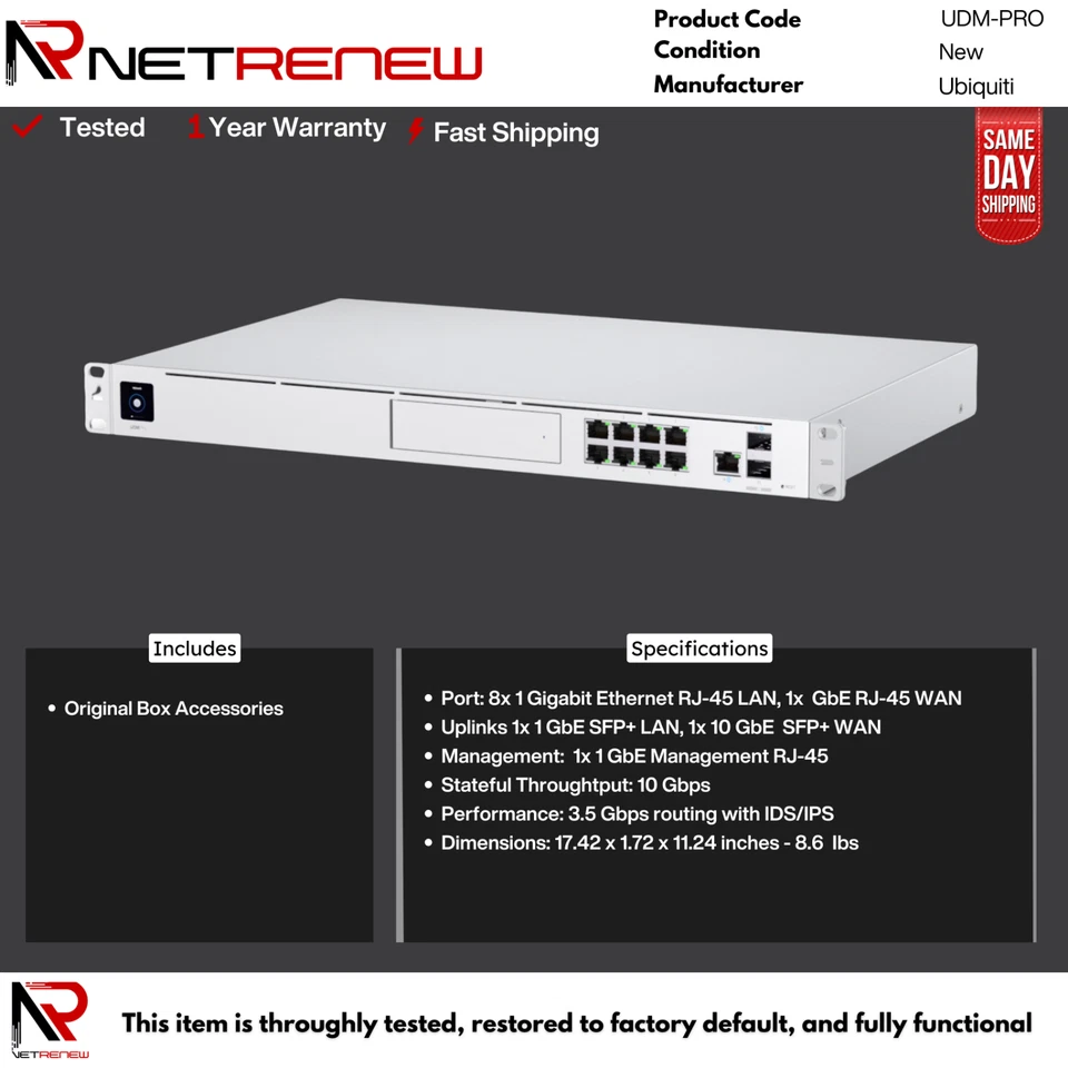New Ubiquiti UDM-PRO Dream Machine Pro Security Gateway - Image 1 of 1