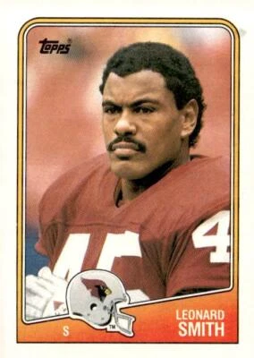 1988 Topps #257 Leonard Smith Rookie Phoenix Cardinals - Image 1 of 2