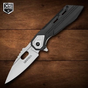 8" Tactical Survival SILVER Spring Assisted FLIP Open Folding Pocket Knife EDC - Picture 1 of 5