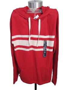 Sudadera con capucha para mujer GAP más suave ultra suave roja con rayas blancas talla pequeña NUEVA - Imagen 1 de 10