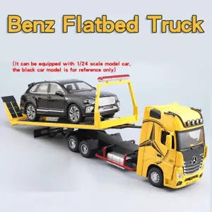 1:24 Mercedes-Benz Flatbed Trailer Truck Diecast Model Sound Light Kid Toy Gift - Picture 1 of 16