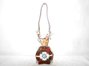 UNGARISCHE VOLKSKUNST VINTAGE HOLZ HANDGEFERTIGT KULAK FLASCHE - Bild 1 von 3