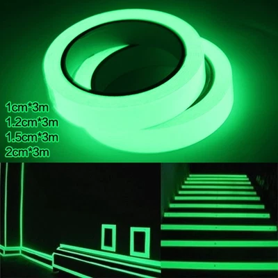 Portable Glow In The Dark Tape Self Adhesive Wall Luminous Safety Sticker DIY - Image 1 of 4