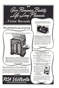 1938 RCA Victrola: 40th Anniversary Automatic RCA Vintage Print Ad - Picture 1 of 1