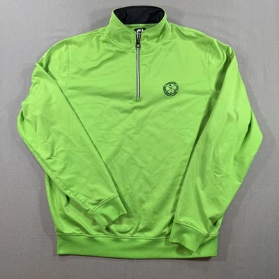 FootJoy Quarter Zip Pullover Mens Medium Green Heavy Pete Dye Golf Club - Image 1 of 4